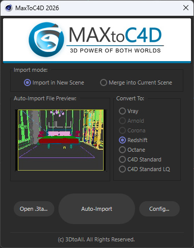 MAXtoC4D Interface 2